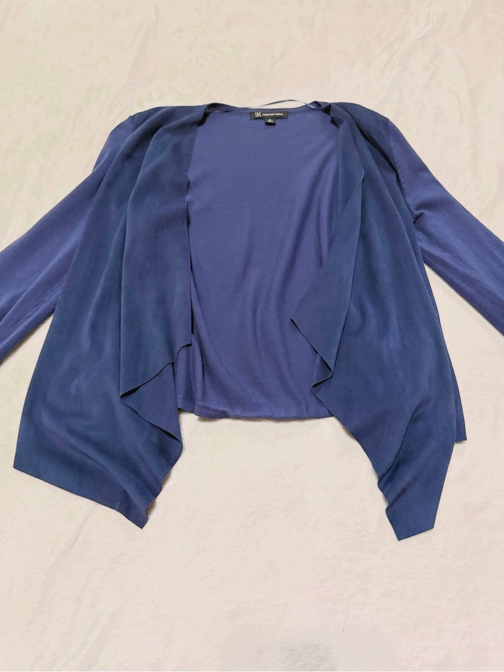 Karen Kane Deep Blue Open-Front Draped Cardigan